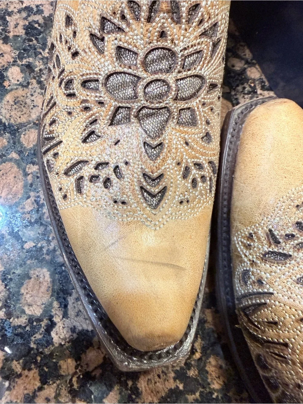 Rustic Tan Western Boots - (Brand)